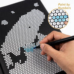 HASTHIP Mystery Color by Number Coloring Book with 100 Patterns and 24 Markers and Ink-Resistant Paper