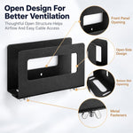 HASTHIP Adhesive Router Wall Shelf in Black Steel with Ventilation and Drill-Free Space-Saving Design