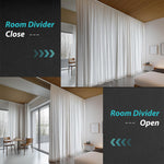 HASTHIP® Curtain Track, Aluminum Alloy Ceiling Curtain Track, Ceiling Track for Curtains, Room Divider Curtain Rods, Curtain Track Rail Set with Silent Roller Hooks (Grey, 33.46-59In)