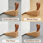 HASTHIP Adjustable Wood Door Stopper with Solid Beech Wood and Non-Slip Silicone Base