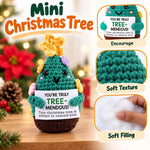 HASTHIP Handmade Cotton Crochet Christmas Tree Figurine with Treemendous Message Card Gift for Teachers