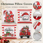 HASTHIP Set of 4 Christmas Cushion Covers, 18 x 18 Pulgadas, with Reindeer, Santa and Snowman Prints
