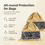HASTHIP Velvet Dust Bags for Handbags, 2-Piece Set with Clear Window, Each 40 × 39CM