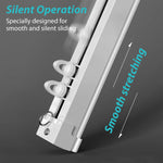 HASTHIP® Curtain Track, Aluminum Alloy Ceiling Curtain Track, Ceiling Track for Curtains, Room Divider Curtain Rods, Curtain Track Rail Set with Silent Roller Hooks (Grey, 33.46-59In)