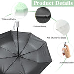 HASTHIP® Folding Umbrella for Women Rain & Sun Proof, UV Umbrella with 8 Strong Fiber Ribs, Gradient Modern Style Umbrella for Travel Lightweight Umbrella