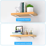 HASTHIP Floating Shelf Brackets for Wall Storage with Screw-Fixed T-Shape Support | White Carbon Steel 2Pcs 6 in