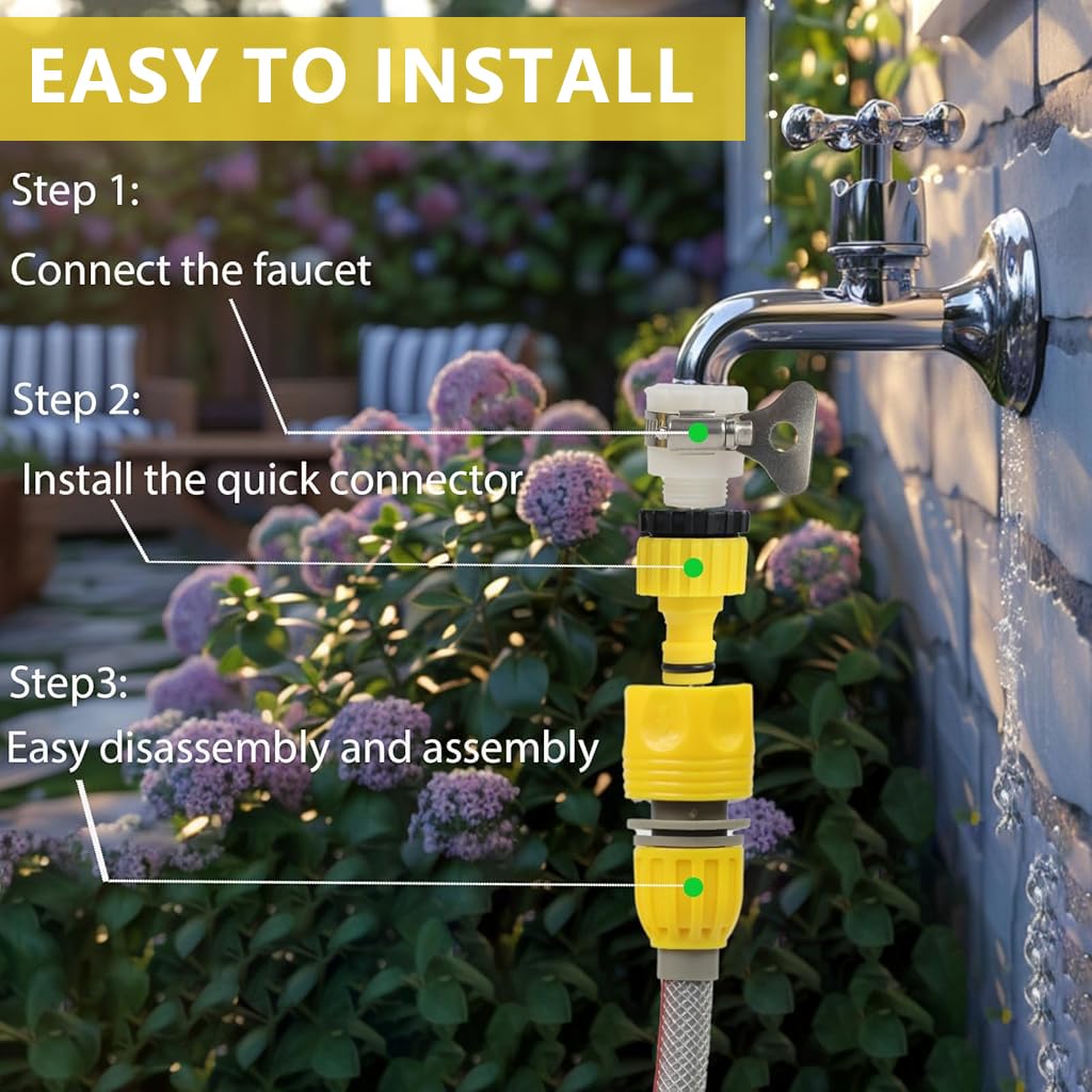 HASTHIP Retractable Garden Hose Reel with 49ft Flexible Hose and Hand Crank | Adjustable Spray Nozzle for Lawn and Car Wash