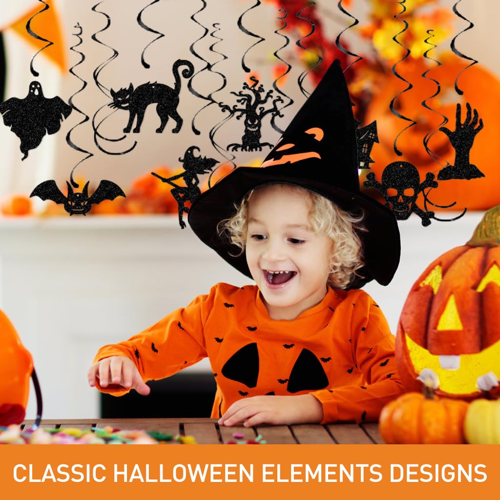 HASTHIP Halloween Wall Hangings for Home & Party with 13Pcs 3D Paper Silhouettes | Easy Hanging Decor