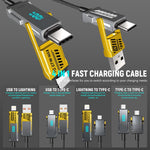 PD100W 4-IN-1 Multi-function Digital Fast Charging Cable, 480Mbps Data