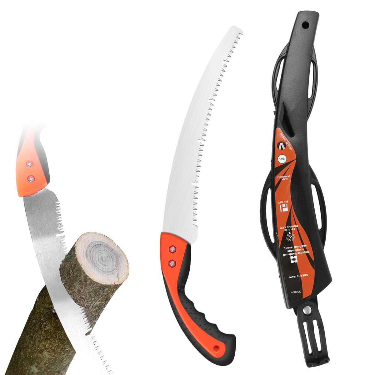 HASTHIP Pruning Saw for Wood and Tree Cutting featuring 19.6 in Curved Blade & Ergonomic Handle