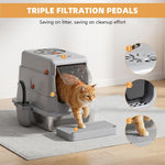 HASTHIP Large Stainless Steel Cat Litter Pan with High Sides Odor Control