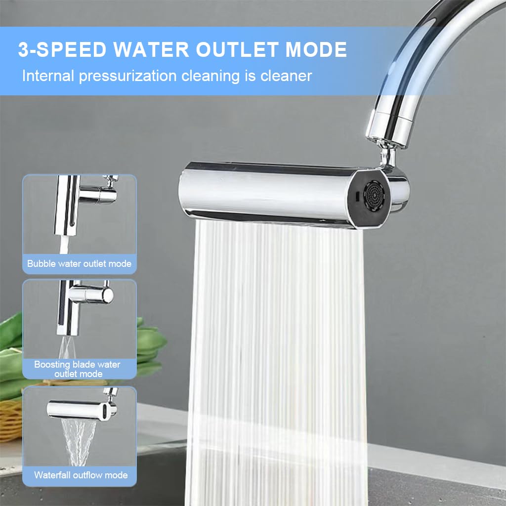 HASTHIP Tap Extender for Kitchen Sink with 22mm Female Thread featuring 360° Swivel | 3 Spray Modes and ABS Metal Connector