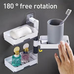 HASTHIP Soap Holder for Bathroom and Kitchen featuring 3 Layer Rotatable Design | 5 Kg Suction Cup