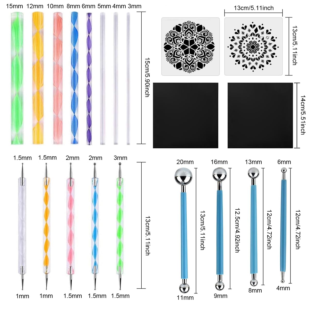 HASTHIP Mandala Art Kit for Beginners with Stencils and Brushes | DIY Painting Set for Kids and Adults