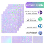 HASTHIP Vinyl Holographic Sticker for DIY Crafts with Self Adhesive Backing 20 Sheets 8.5x11 inch | 4 Styles Gem Dot Colorful Star Pattern