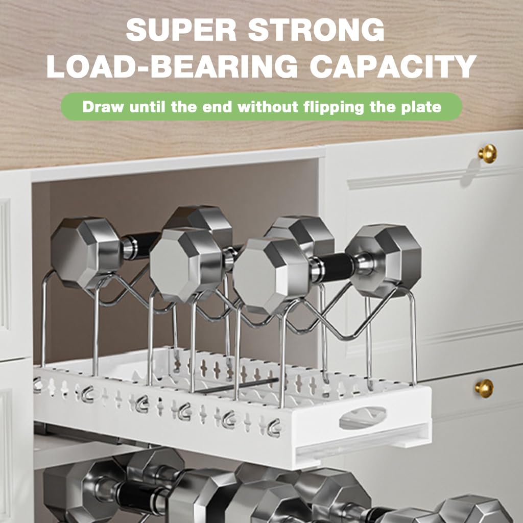 HASTHIP Pull Out Cabinet Dish Dry Rack for Kitchen Storage with 6 Stainless Steel Rackets | 16.5 in Space Saving Organizer