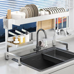 HASTHIP Adjustable Over Sink Dish Rack for 53–68 cm Sinks featuring Double Layer Stainless Steel Organizer