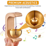 HASTHIP Door Chime for Home and Shop with Magnetic Mount and Brass Bell | 2 PCS Beech Wood Design