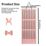 HASTHIP Hair Accessories Organizer for Wall Hanging with 3 Layer Felt Straps 35.4x14.9 in Pink | For Girls and Women Hair Clips and Headbands Storage