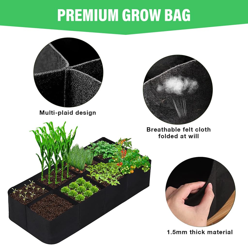 HASTHIP Seeding Tray for Growing Vegetables and Flowers featuring 8 Grids 31×31×31 cm Fabric