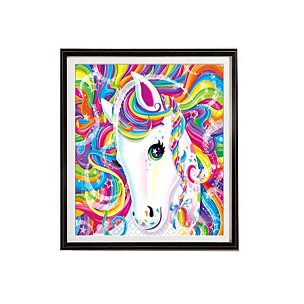 HASTHIP DIY 5D Diamond Painting by Number Kits Full Drill Crystal Embroidery Household Wall Decoration Art Crafts-Unicorn