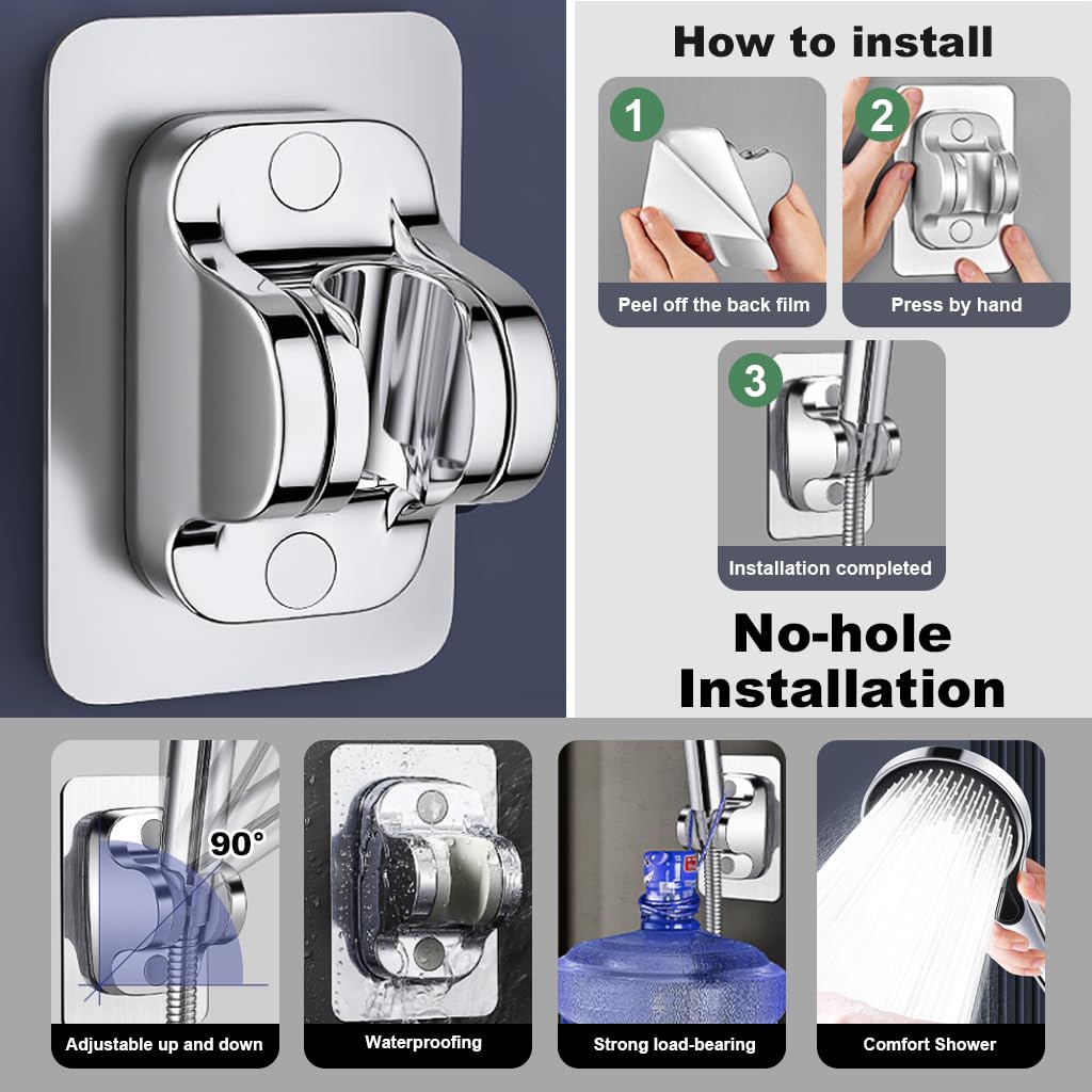 HASTHIP® High Pressure Shower Heads With 3 Spray Modes, Quality Construction, Adjustable Stream Settings, Ideal For Homes And Apartments, Polished Chrome Finish