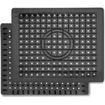 HASTHIP® 2 Piezas Alfombrillas de Fregadero de Goma,Tapete Antideslizante con Drenaje Eficiente,Reutilizable Cuadrado 12.2x10 Pulgadas Protector Fregadero para Cocina Negro