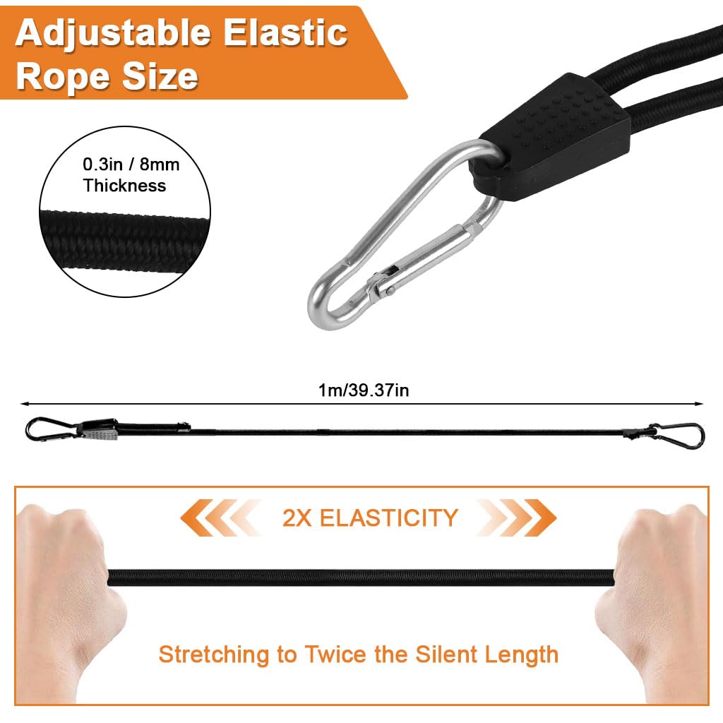 HASTHIP 3.3ft Bungee Cords for Bike, 2-Pack