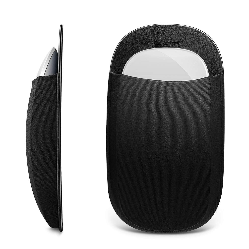 HASTHIP® Funda Compatible con Magic Mouse, Soporte Adhesivo Reutilizable sin residuos, Estuche elástico Compacto portátil, se adhiere fácilmente a iPad o MacBook, Color Negro