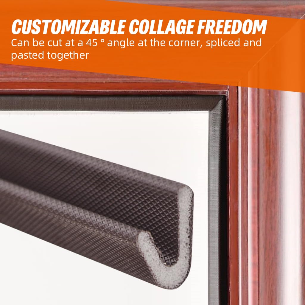 HASTHIP Door Gap Filler for Doors and Windows with Self Adhesive Grid Backing 9.8 ft Brown | Soundproof and Weatherproof Silicone Strip