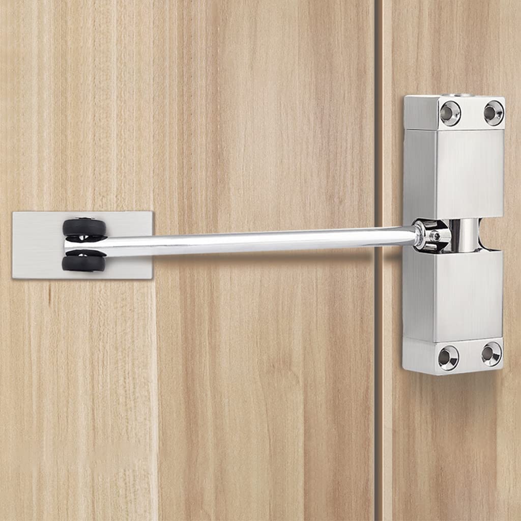 HASTHIP Door Closer for Home and Office with Adjustable Quiet Spring Mechanism | Zinc Alloy Silver 30 kg