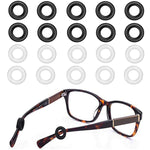 HASTHIP Specs Holder Strap Ear Grip for Glasses with Anti Slip Silicone Retainer | 10 Pairs Black and Clear