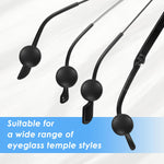 HASTHIP Specs Holder Strap Holder for Eyeglasses with Slide In Grippers 10 Pairs Black and White