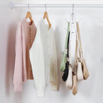 HASTHIP Handbag Organizer Rack for Closet with Dual Metal Hooks holding up to 6 Bags | Space Saving Purse Hanger