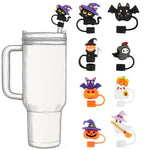 HASTHIP Silicone Straw Caps for Halloween Drinks with 8 Cute Designs 10mm Fit | Dustproof Tip Covers