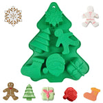 HASTHIP Christmas Silicone Chocolate Molds for DIY Baking and Crafts featuring 6 3D Shapes