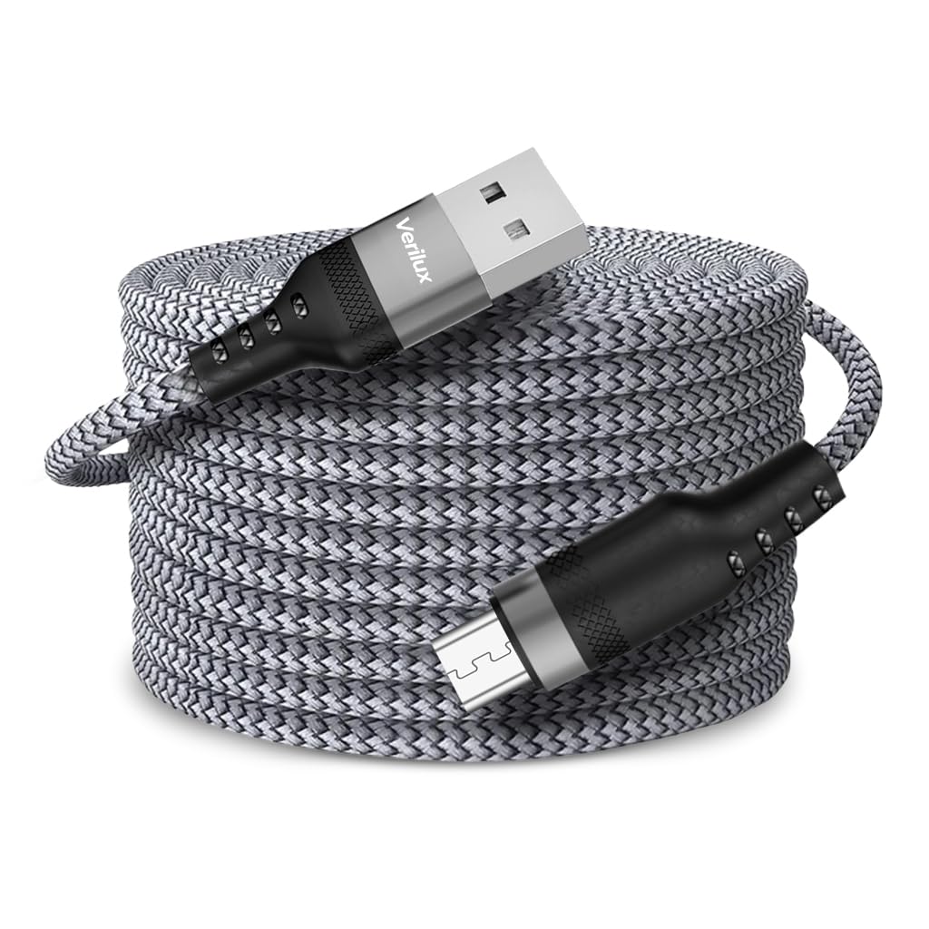 HASTHIP® Cable Micro USB 10FT/3M, Carga Rápida 5V/2A y Sincronización 480Mbps, Cable Trenzado de Nailon Duradero Compatible con Teléfonos, Tabletas y Dispositivos con Puerto Micro USB