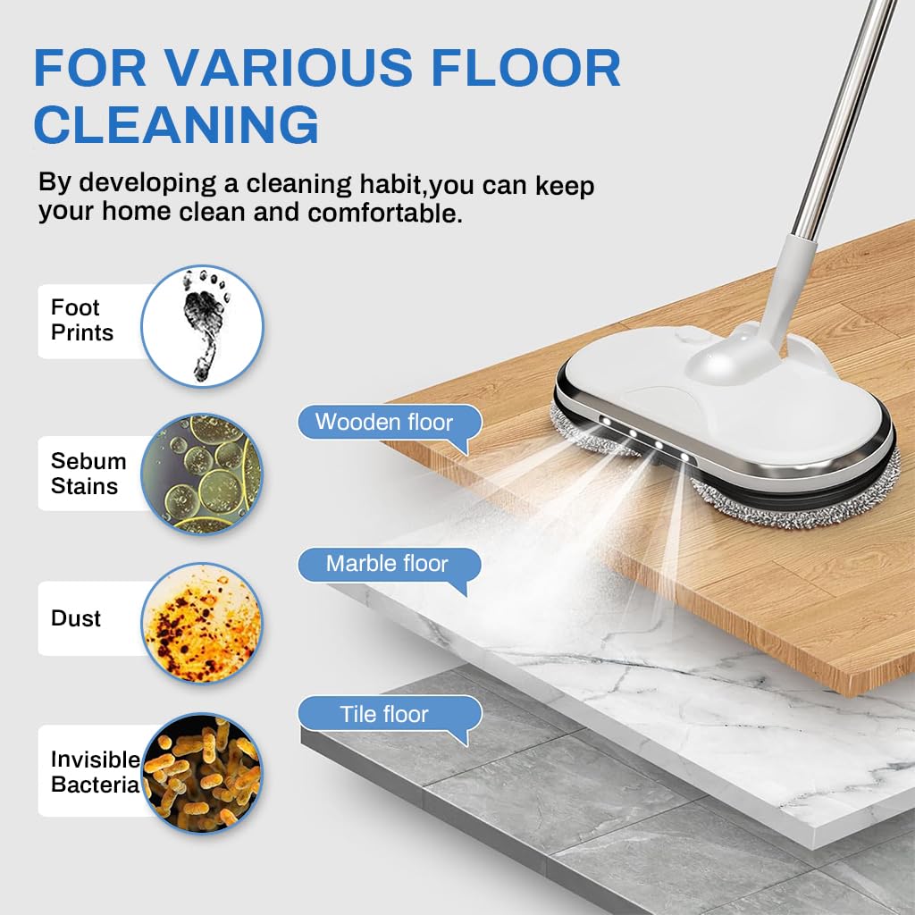 HASTHIP® 2Pcs Replacement Mop Pads for AGARO Floor Scrubber 16cm/6.3 inches Mop Pads Water Abserbent Scrubbing Pads Cleaning Pads Universal Replacement Mop Pads.