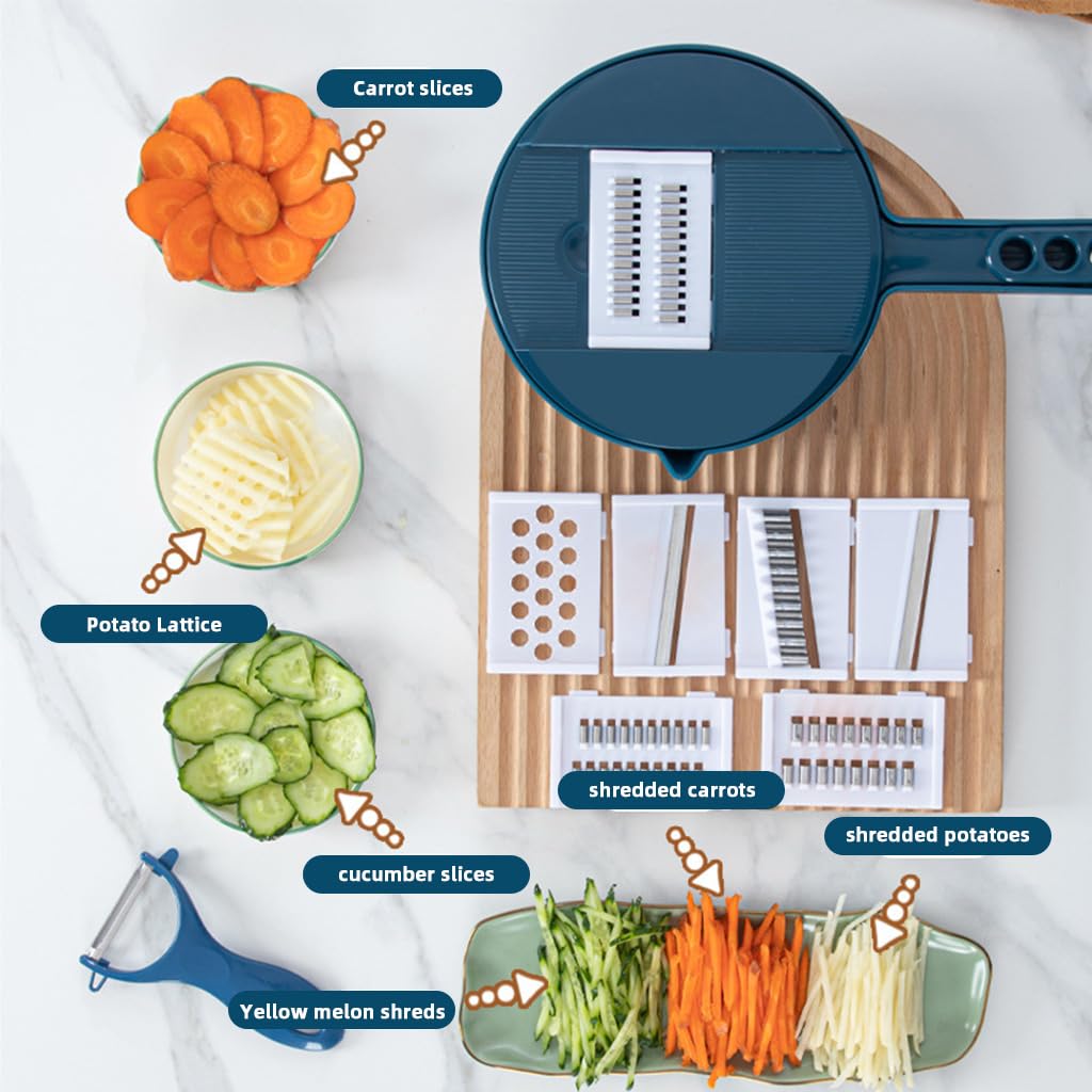 HASTHIP Vegetable Chopper 9 in 1 Multifunctional Cutter with Dicer and Storage Container | Ideal for Salad, Onion and Potato Prep