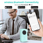 HASTHIP® Label Maker, Wireless Mini Lable Printer Machine, Portable Thermal Sticker Printer with Multiple Templates, Label Marker for Kitchen