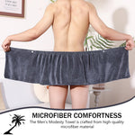 HASTHIP Bath Towel for Men with Snap Button Closure and Elastic Waist | 12 x 55 in Soft Microfiber Quick Dry Wrap
