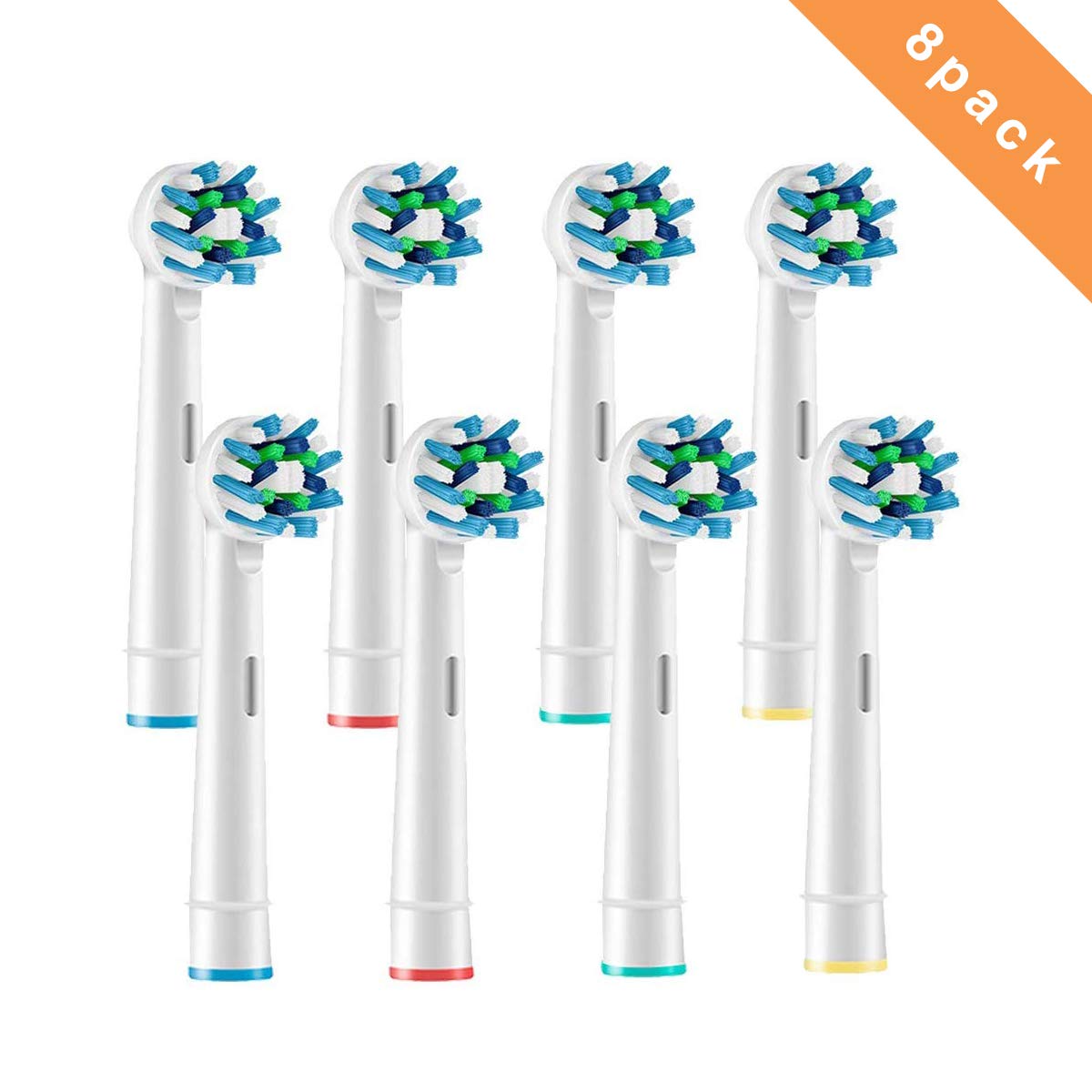 HASTHIP® Cabezales de Cepillo de Dientes Repuesto Compatibles con Oral-B,Pack 8 Cabezales Cross Action Eléctricos,Cerdas Dupont Extra Suaves Limpieza Profesional y Protección
