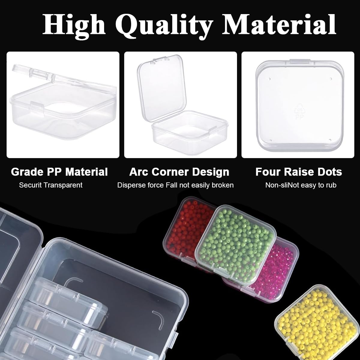 HASTHIP Jewelry Organizer Box Set of 15Pcs for Earrings and Rings with 14 Mini Containers | Transparent Plastic Storage for DIY Crafts