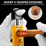 HASTHIP Cigar Cutter Set for All Cigar Sizes with 23mm V Cutter and 8mm Punch | Stainless Steel Gift
