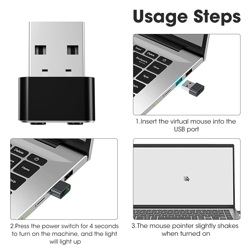 HASTHIP® USB Mouse Jiggler With 3 Modes & Memory Function, Undetectable Movement Simulator, Wide Compatibility With On/Off Switch, Ideal For Work From Home & Online Learning, For Windows & Mac
