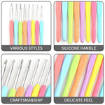 HASTHIP Crochet Hooks Set 16pcs for Yarn Crafts with Soft Grip Rubber Handles and 10 Markers