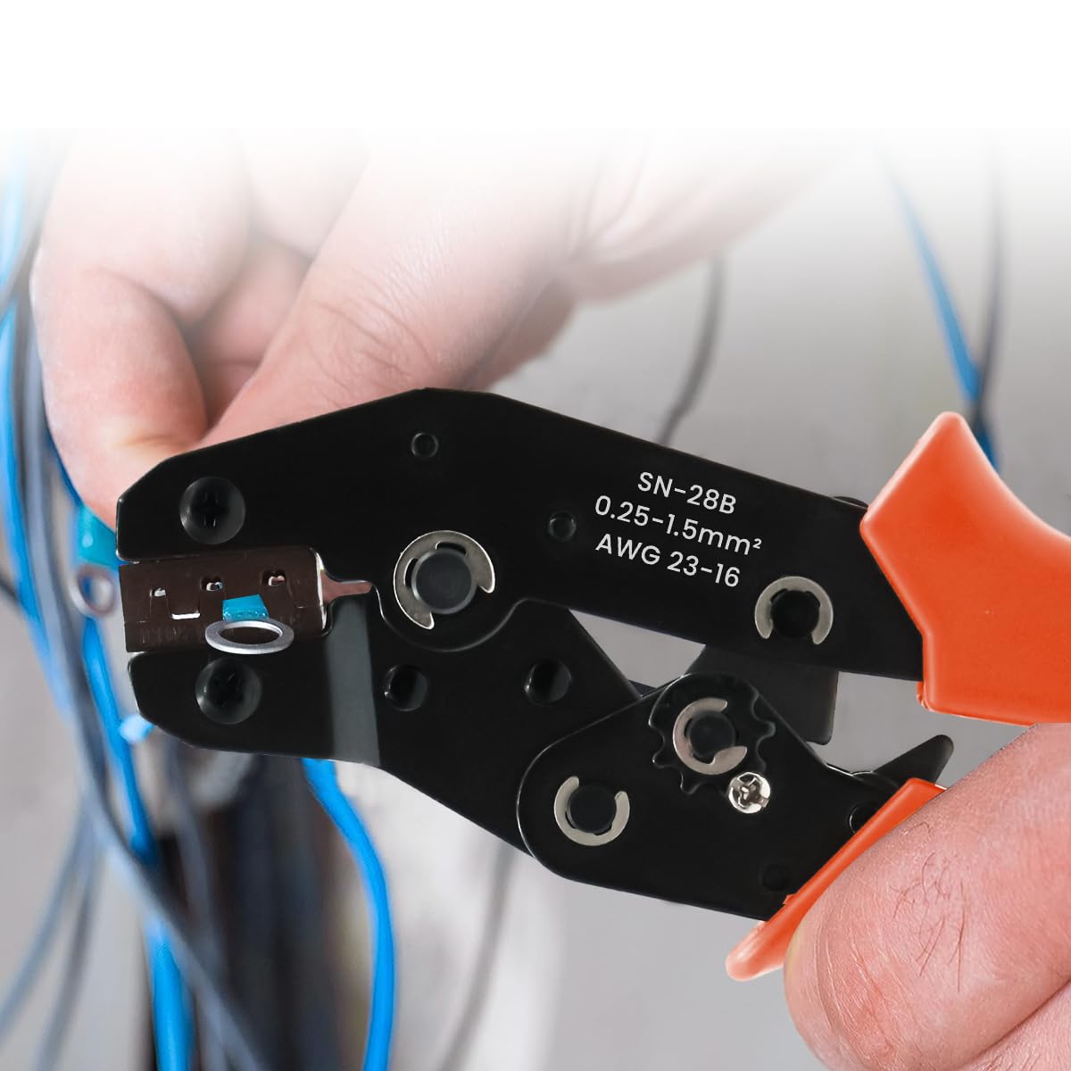 HASTHIP Wire Crimping Tool Set with 1550pcs Connectors featuring Ratchet Design and Ergonomic Handle