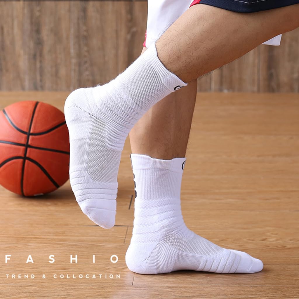 HASTHIP® Professional Sport Socks Basketball Socks Over the Anklet Socks Crew Socks Breathable Athletic Sports Socks