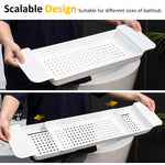HASTHIP Expandable Bathtub Tray for Relaxing Baths featuring Adjustable 21–30 in Design | Plastic Organizer for Soap and Accessories