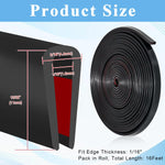 HASTHIP Rubber Edge Trim for 0.5–2mm Metal Panels featuring Self Adhesive EPDM | 16.4ft Cuttable Protective Seal